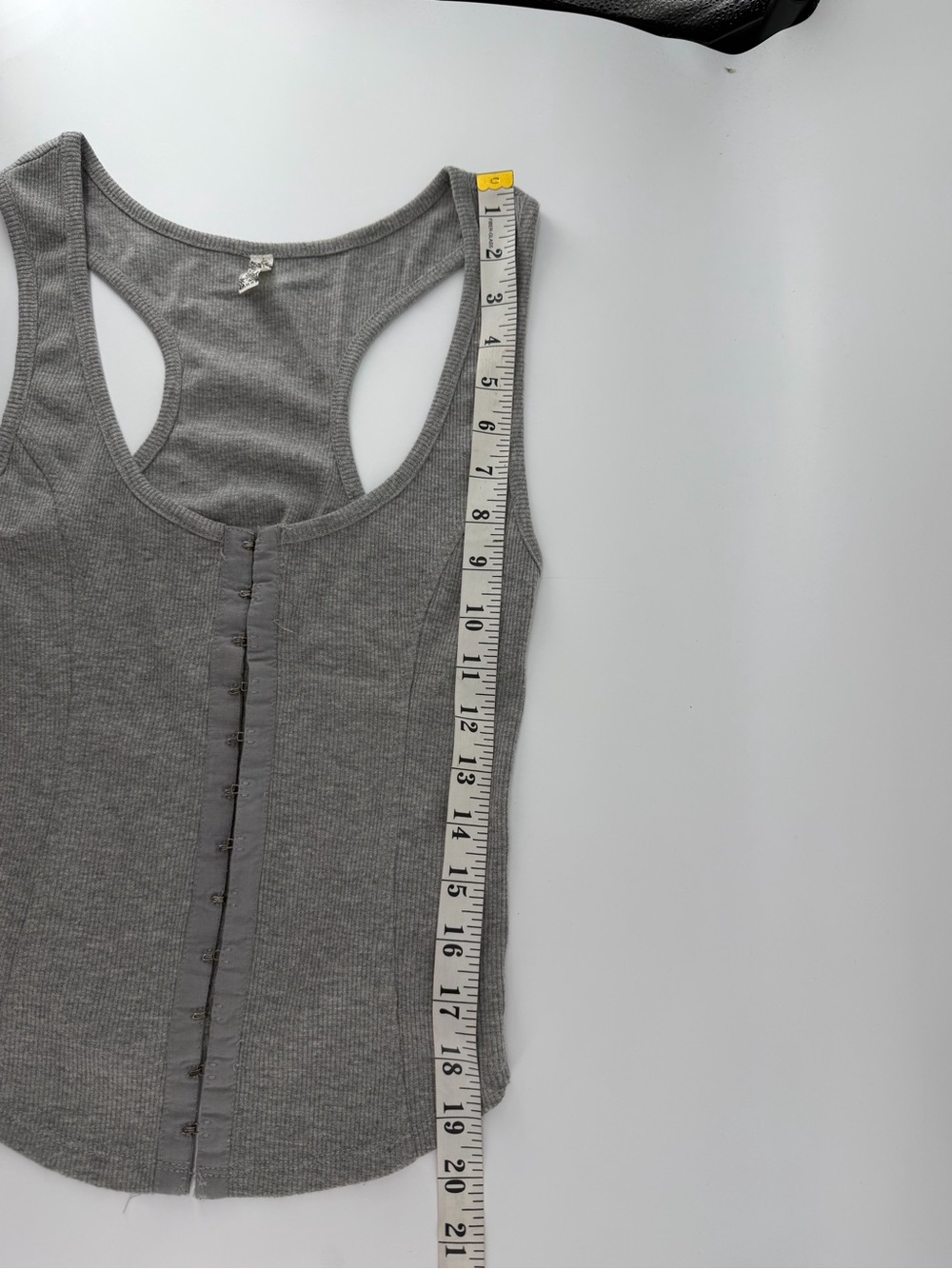 Intimately Free People Grey Ribbed Hook and Eye Corset Tank Top Size XS - Picture 4 of 5